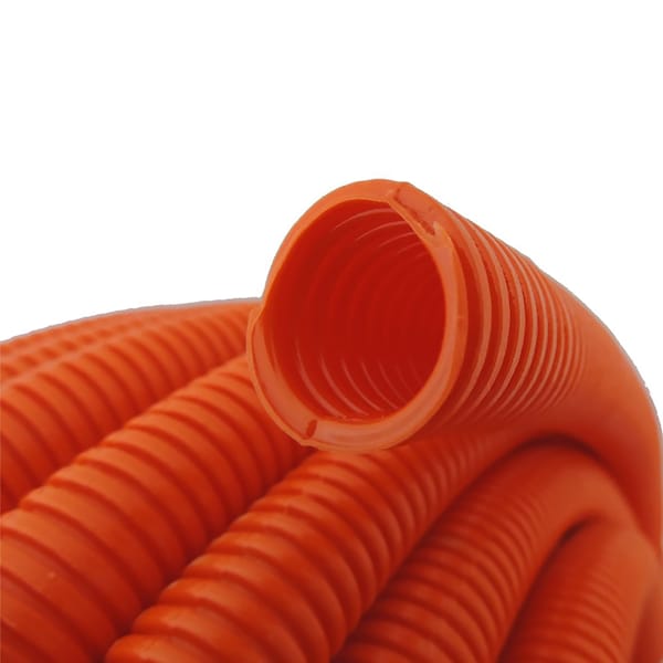 Hydromaxx 1 in. x 100 ft Flexible Corrugated Orange HDPE NON Split Tubing Wire Loom - OHDPENS100100