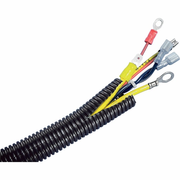 Panduit Corrugated Loom Tubing, 1.25"x50ft L, Blk - CLT125F-L20