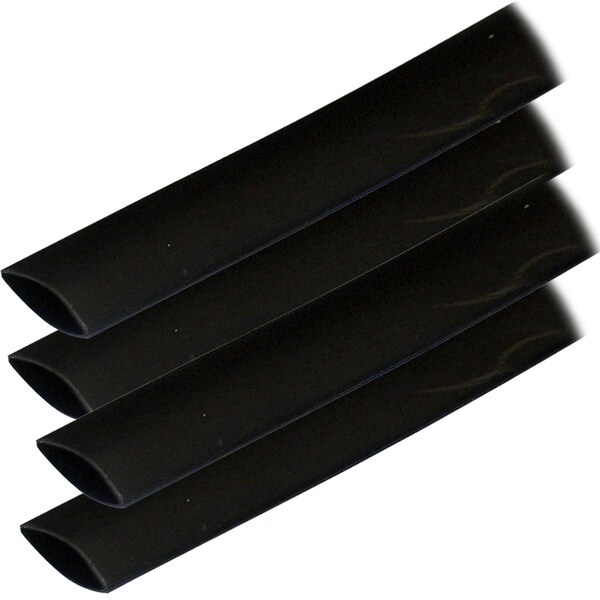 Ancor Adhesive Lined Heat Shrink Tube, 3:1 I.D. Shrink Ratio, Black, 6 in - 306106