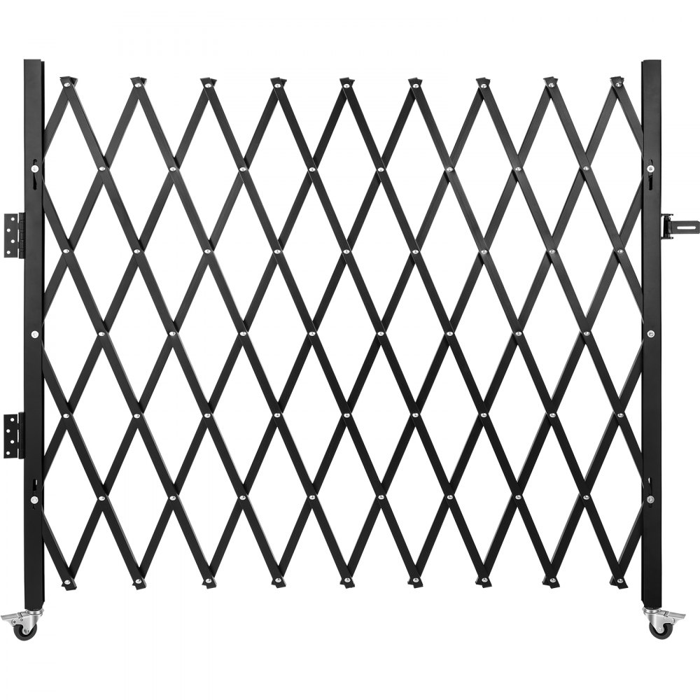 VEVOR Single Folding Security Gate, 7.1' H x 7.1' W （85 x 85 inch）Folding Door Gate, Steel Accordion Security Gate, Flexible Expanding Security Gate, 360° Rolling Barricade Gate, Scissor Gate/Door with Padlock - SSFDMDM2X2M000001V0