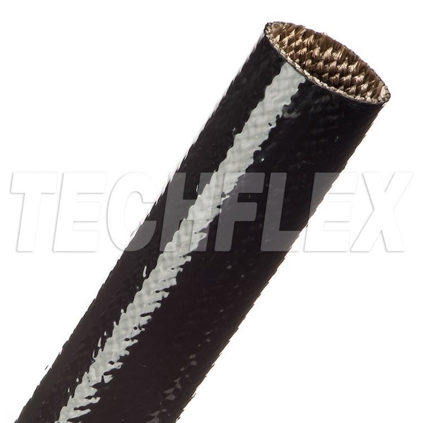 Techflex Braided Cable Sleeve, 1-1/4 in Inside Dia., Fiberglass, Black - SFA1.25BK