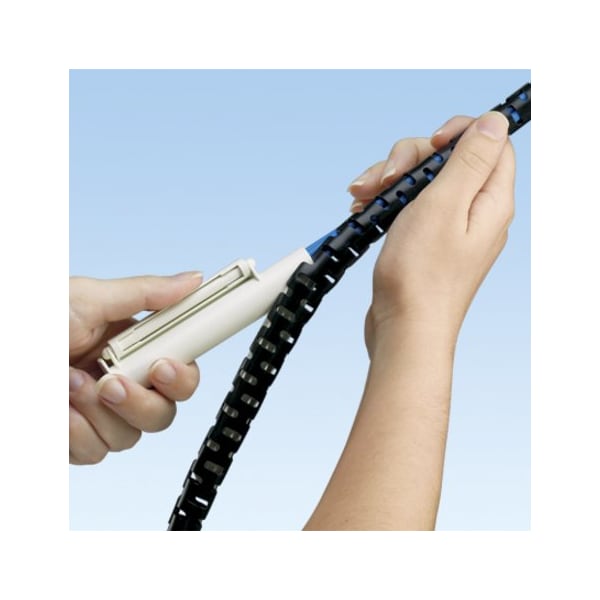 Panduit Cable Wrap, 1/2 in Inside Dia., 0.55 in Max Bundle Dia., 200 ft, Polyethylene, Black - PW50FR-T20Y