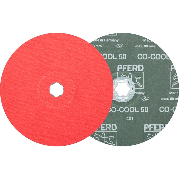 Disco de fibra COMBICLICK® Pferd, 7" Dia. - Óxido Cerámico CO-COOL, 50 Granos - 40748.