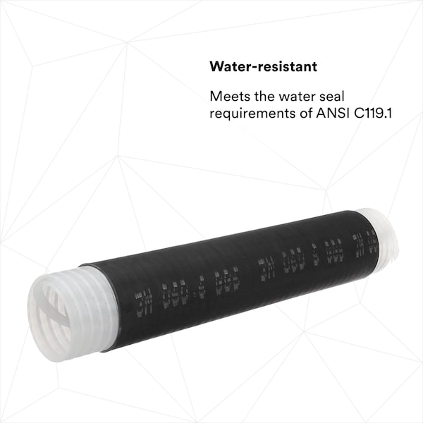 3M Cold Shrink Tube, Medium Wall, Not Rated I.D. Shrink Ratio, 1.94 in I.D. Before Shrinking, Black - 8428-12