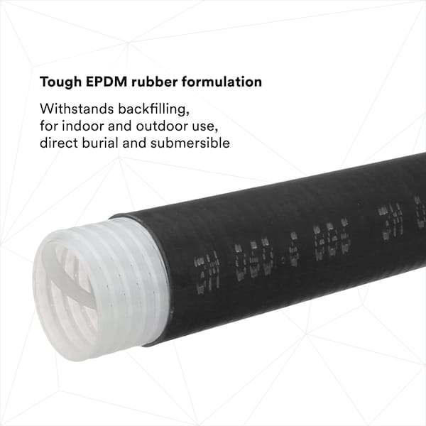 3M Cold Shrink Tube, Medium Wall, Not Rated I.D. Shrink Ratio, 1.94 in I.D. Before Shrinking, Black - 8428-12