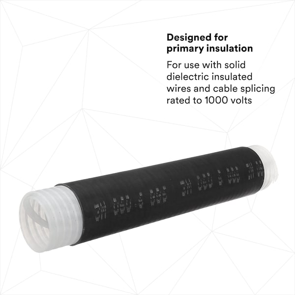 3M Cold Shrink Tube, Medium Wall, Not Rated I.D. Shrink Ratio, 1.94 in I.D. Before Shrinking, Black - 8428-12