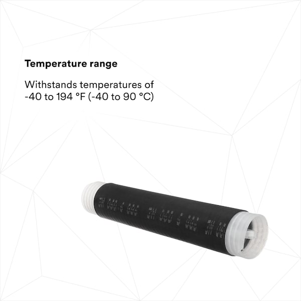 3M Cold Shrink Tube, Medium Wall, Not Rated I.D. Shrink Ratio, 1.94 in I.D. Before Shrinking, Black - 8428-12