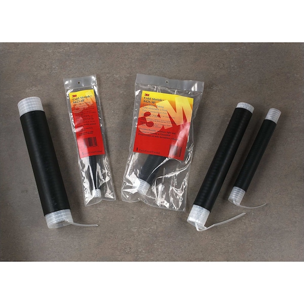 3M Cold Shrink Tube, Medium Wall, Not Rated I.D. Shrink Ratio, 1.94 in I.D. Before Shrinking, Black - 8428-12