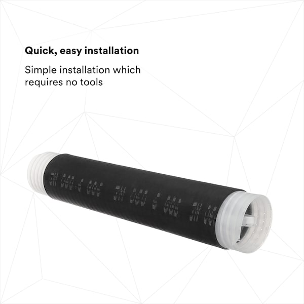 3M Cold Shrink Tube, Medium Wall, Not Rated I.D. Shrink Ratio, 1.94 in I.D. Before Shrinking, Black - 8428-12