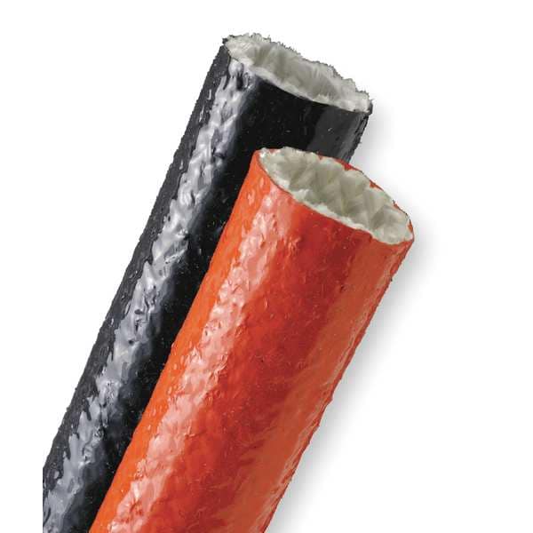 Techflex Coated Cable Sleeve, 3/4 in Inside Dia., 3/4 in Max Bundle Dia., 5 ft, Fiberglass, Red - FIN0.75RD5