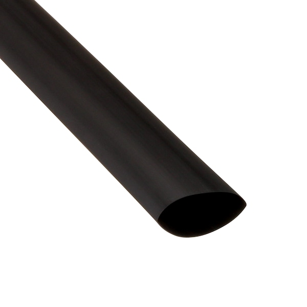3M Heat Shrink Tube, Single Wall, Thin Wall, 2:1 I.D. Shrink Ratio, 1.5 in I.D. Before Shrinking - FP301-1.5-100'-BLACK-SPOOL