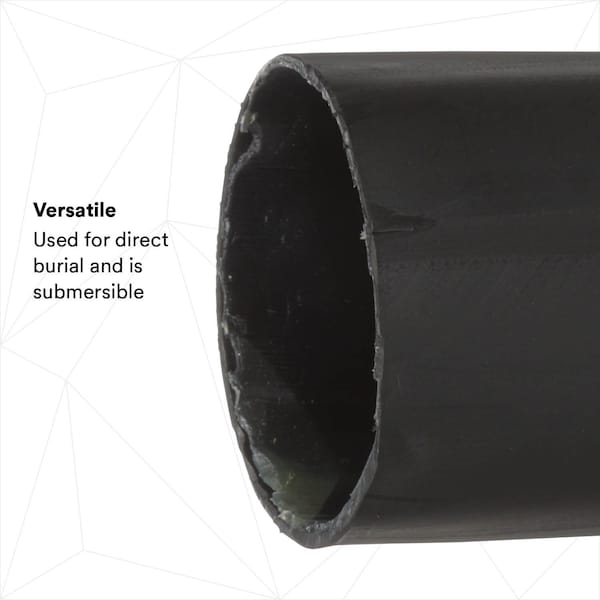 3M Adhesive Lined Heat Shrink Tube, Heavy Wall, 3:1 I.D. Shrink Ratio, 2 in I.D. Before Shrinking - ITCSN-2000-48"-BLACK-5 PCS