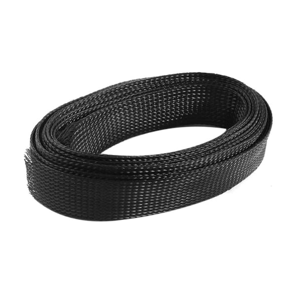 Kable Kontrol Braided Cable Sleeve, 1-3/4 in Inside Dia., 25 ft, Polyethylene Terephthalate, Black - FW175-25SP