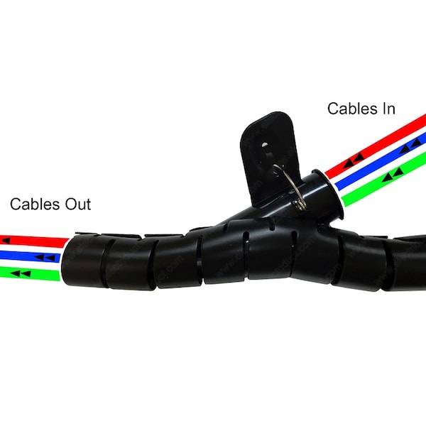 Electriduct Spiral Wrap, 1-1/2 in Inside Dia., 10 ft, Polyethylene, Black - WL-EASY-150-10-BK
