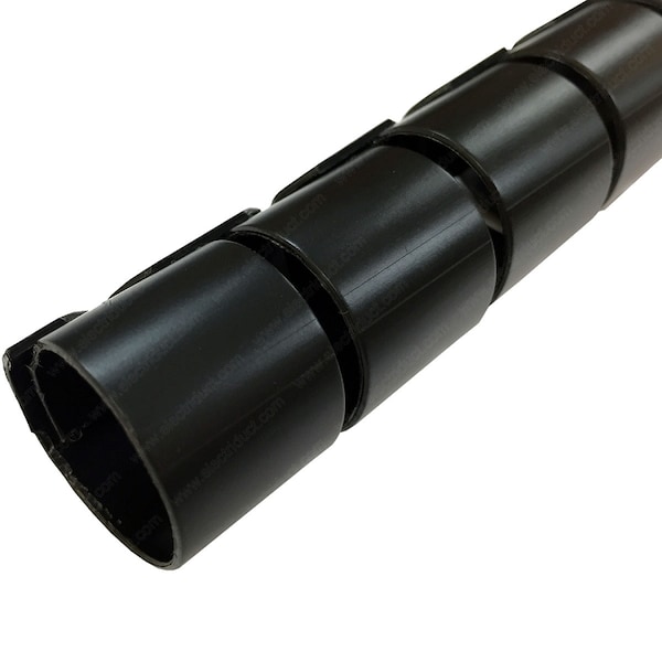 Electriduct Spiral Wrap, 1-1/2 in Inside Dia., 10 ft, Polyethylene, Black - WL-EASY-150-10-BK