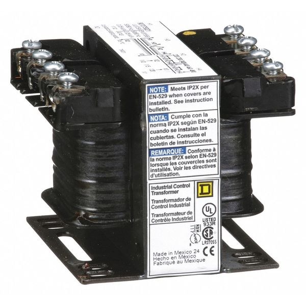 Square D Control Transformer, 50 VA, Not Rated, 55°C, 120V AC, 240/480V AC - 9070T50D1