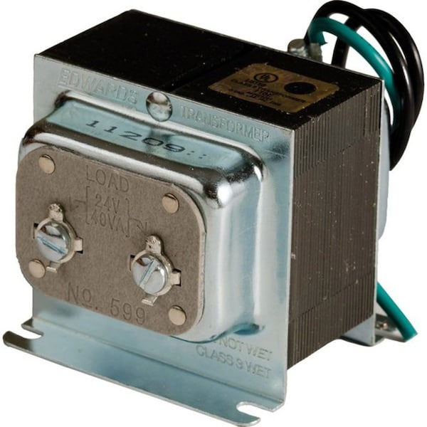 Edwards Signaling Class 2 Transformer, 40 VA, Not Rated, Not Rated, 24V AC, 120V AC - 599