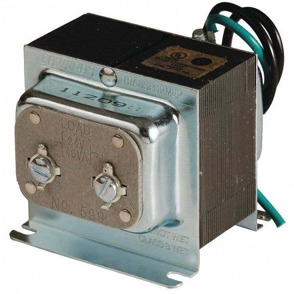 Edwards Signaling Class 2 Transformer, 40 VA, Not Rated, Not Rated, 24V AC, 120V AC - 599