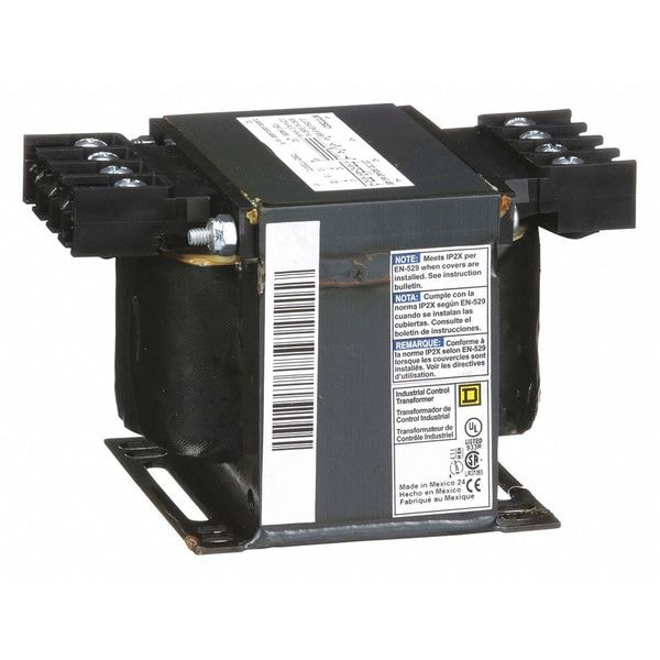 Square D Control Transformer, 250 VA, Not Rated, 80°C, 120V AC, 240/480V AC - 9070T250D1