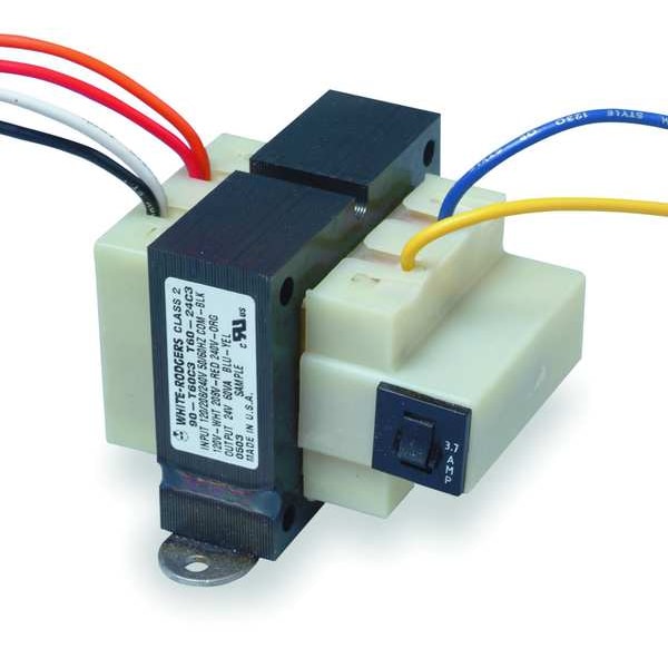 White-Rodgers Class 2 Transformer, 60 VA, Not Rated, 85°C, 24V AC, 120/208/240V AC - 90-T60C3