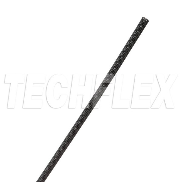 Techflex Braided Cable Sleeve, 0.061 in Max Bundle Dia., 250 ft, Fiberglass, Black - FGLG.16BK