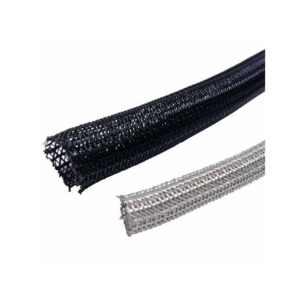Electriduct Braided Cable Wrap, 1/8 in Inside Dia., 0.15 in Max Bundle Dia., 10 ft, Polyester, White - BS-J-SCW-0125-10-WT