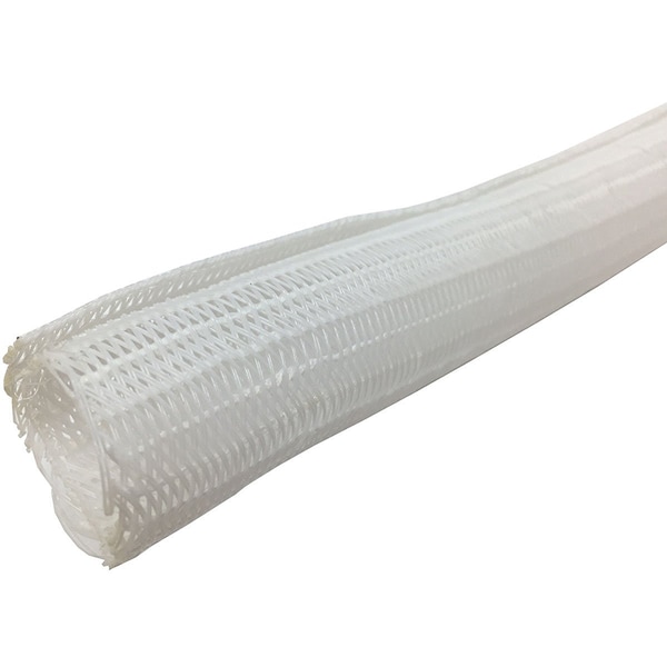Electriduct Braided Cable Wrap, 1/8 in Inside Dia., 0.15 in Max Bundle Dia., 10 ft, Polyester, White - BS-J-SCW-0125-10-WT