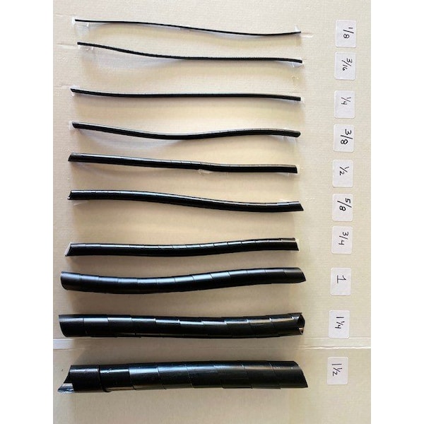 Heli-Tube Forward Cut Cable Sleeve, 0.62 in Inside Dia., 3/4 in to 5 in Max Bundle Dia., 100 ft, Black - HT 3/4 UR-100