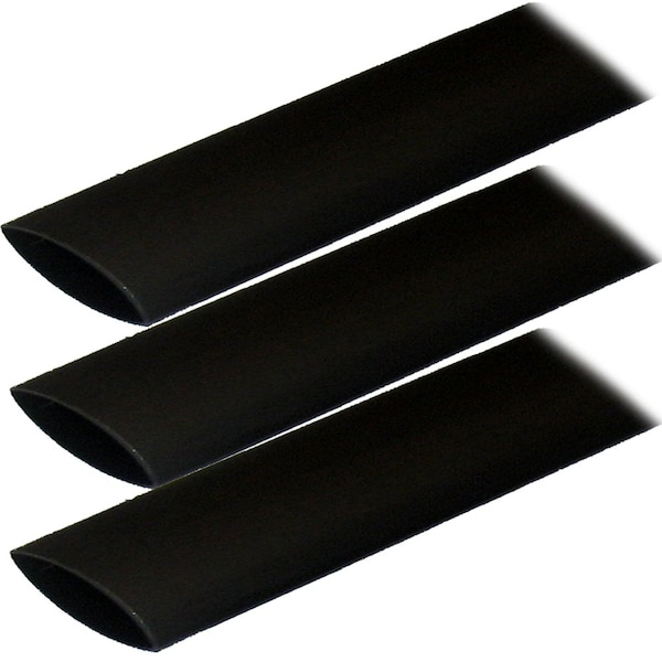 Ancor Adhesive Lined Heat Shrink Tube, 3:1 I.D. Shrink Ratio, Black, 12 in - 307124