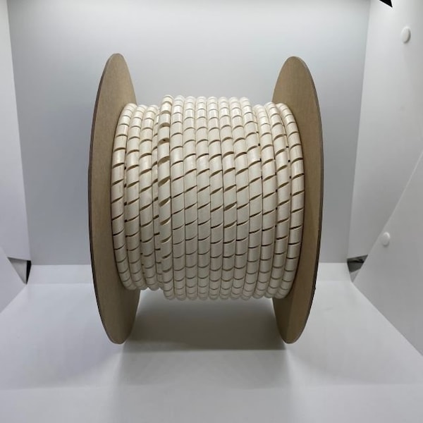 Heli-Tube Forward Cut Cable Sleeve, 0.271 in Inside Dia., 5/16 in to 3 in Max Bundle Dia., 50 ft, White - HT 3/8 R-50