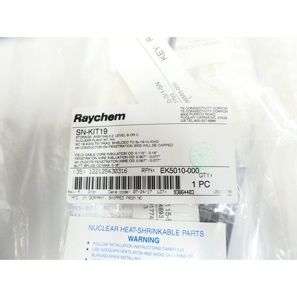 Raychem WIRE SPLICE KIT & HEAT SHRINK TUBING - EK5010-000 SN-KIT19