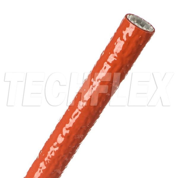 Techflex Braided Cable Sleeve, 1/2 in Inside Dia., 50 ft, Fiberglass, Red - FIA0.50RD