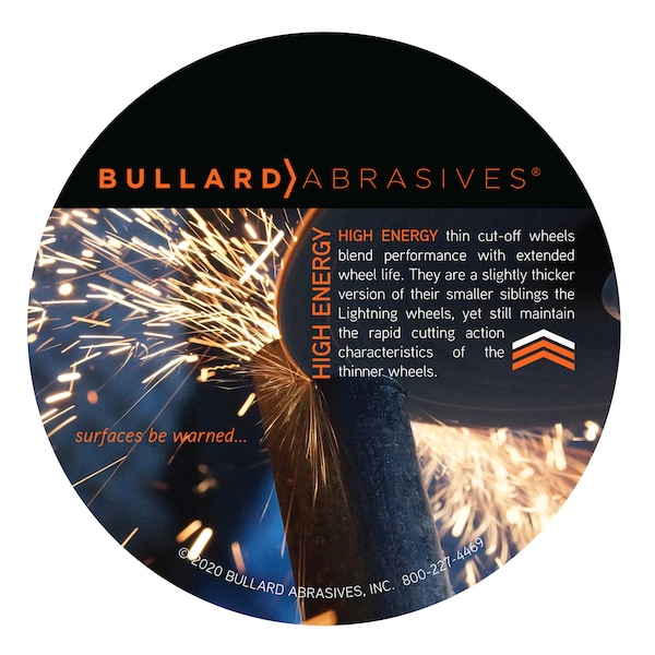 Rueda de corte abrasiva Bullard, 4-1/2 x .045 x 7/8 T1, paquete de 5 - 5321