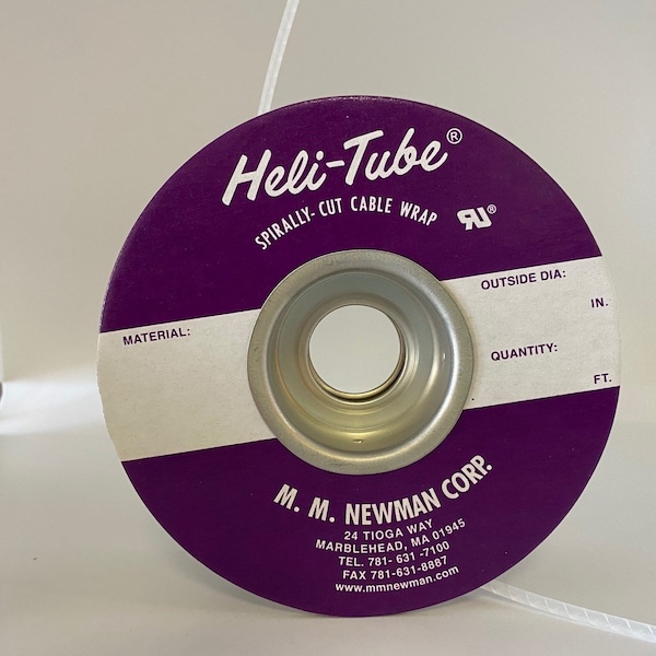 Heli-Tube Forward Cut Cable Sleeve, 0.061 in Inside Dia., 1/16 in to 1/2 in Max Bundle Dia., 50 ft, LDPE - HT 1/8 C-50