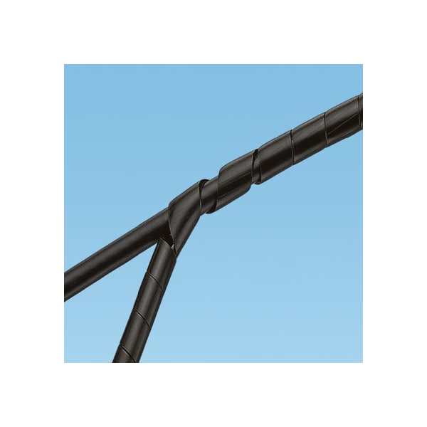 Panduit Spiral Wrap, 2 in Max Bundle Dia., 100 ft, Nylon 6/6, Black - T25NZFR-C20