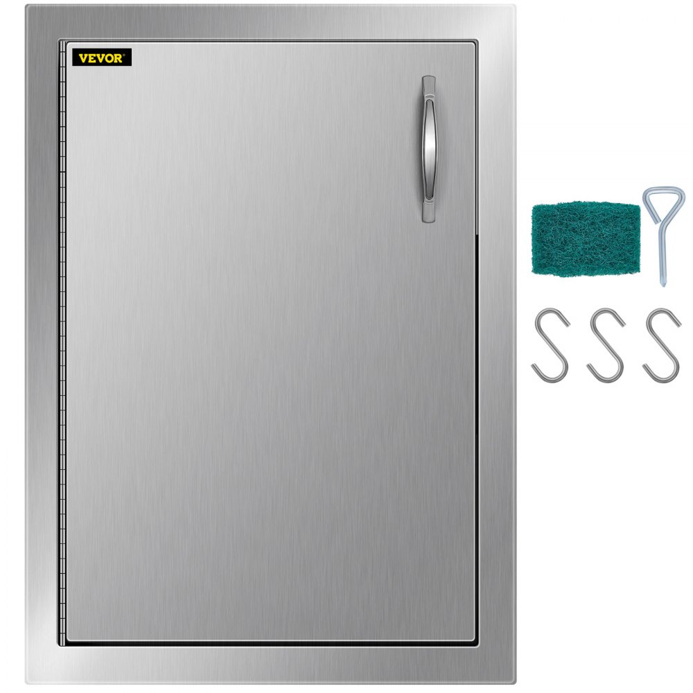 VEVOR Outdoor Kitchen Access Door 16"x 22" Single Wall Construction Stainless Steel Flush Mount for BBQ Island, 16inch x 22inch,,Single Door - 18YCZJJCZDKCGM001V0