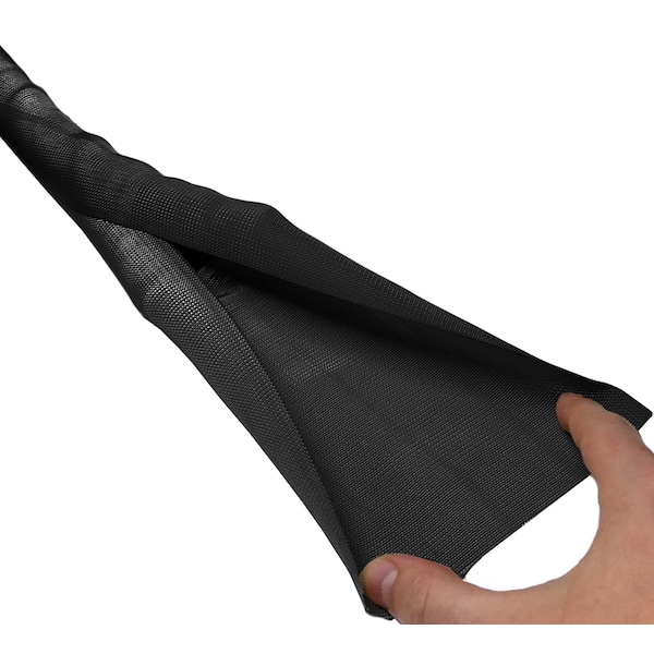 Electriduct Braided Cable Sleeve, 2 in Inside Dia., 5 ft, Polyester, Black - BS-WI-200-5-BK