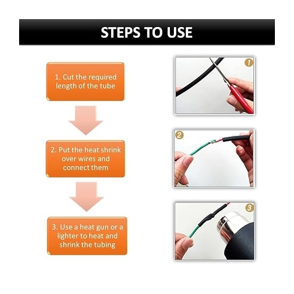 Kable Kontrol Heat Shrink Tube, Single Wall, 4:1 I.D. Shrink Ratio, Black, 4 ft - HS403