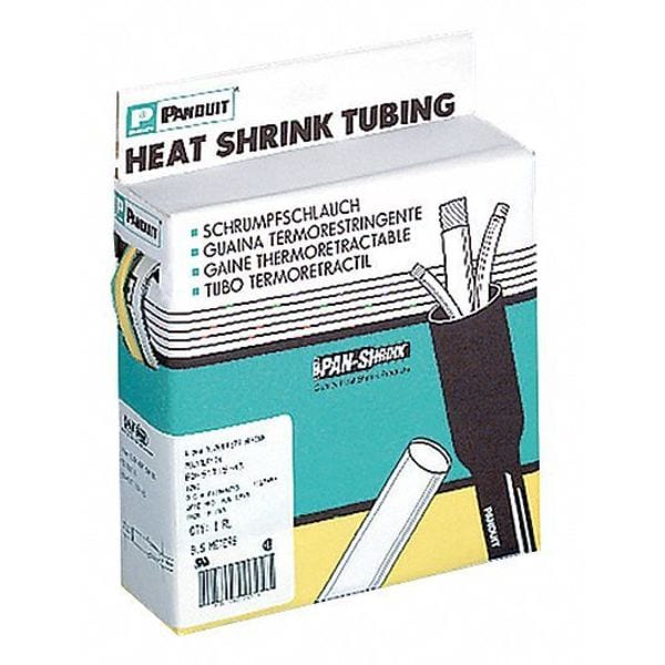 Panduit Heat Shrink Tube, Thin Wall, 2:1 I.D. Shrink Ratio, Black, 25 ft - HSTT75-Q