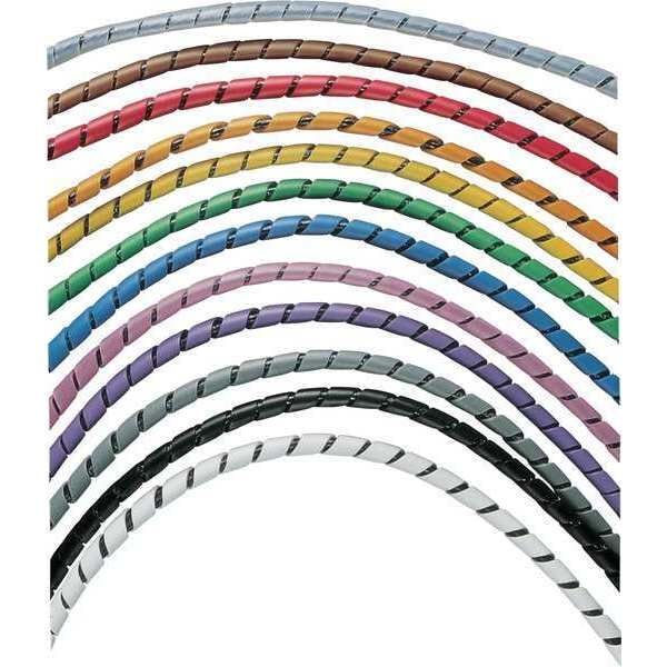Panduit Spiral Wrap, 2 in Max Bundle Dia., 1000 ft, Polyethylene, White - T25F-M
