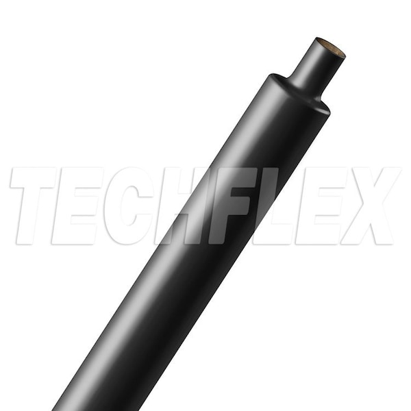 Techflex Heat Shrink Tube, Dual Wall, 2:1 I.D. Shrink Ratio, Black - H2C0.50BK