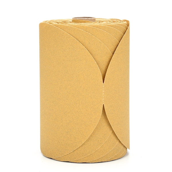 Disco de papel de 3M, 6" de diámetro, P120A, color dorado, paquete de 10 - 7010326145