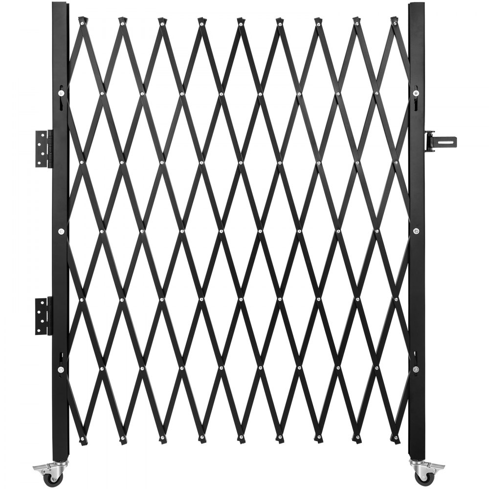 VEVOR Single Folding Security Gate, 50" H x 75" W Folding Door Gate, Steel Accordion Security Gate, Flexible Expanding Security Gate, 360° Rolling Barricade Gate, Scissor Gate or Door with Padlock - SSFDMDM1.8X1.22M1V0