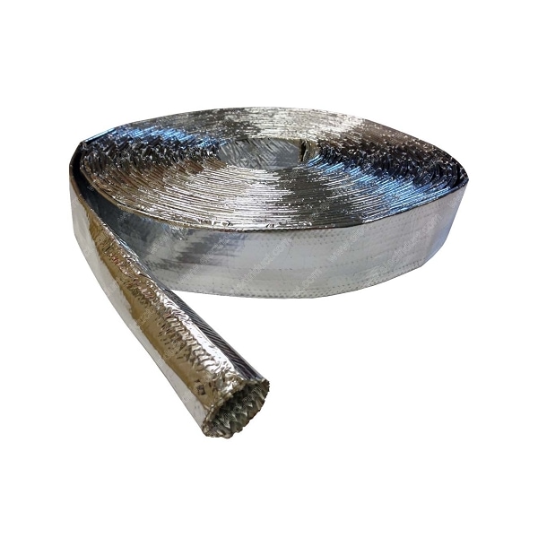 Electriduct Braided Cable Sleeve, 0.8 in Inside Dia., 21 mm Max Bundle Dia., 25 ft, Aluminum; Fiberglass - BS-J-AFRS-020-25