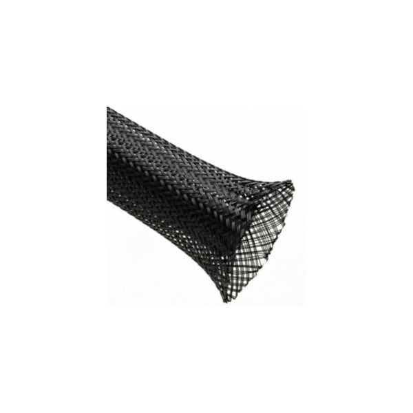 Techflex Braided Heat Shrink Tube, 1000 ft, Polyethylene Terephthalate, Black - PTN0.25BK 1000'