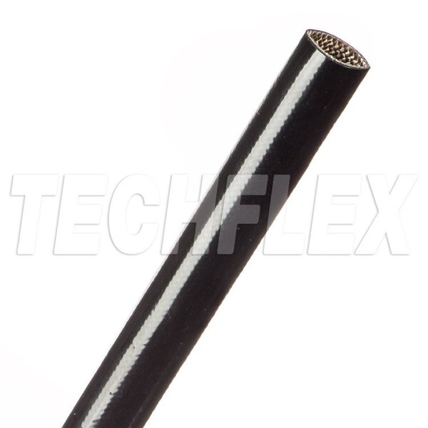 Techflex Braided Cable Sleeve, 7/16 in Inside Dia., 50 ft, Fiberglass, Black - VGA0.44BK