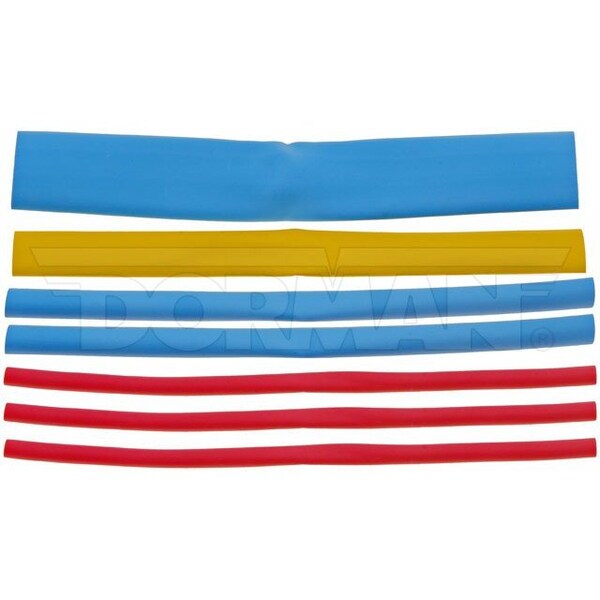 Motormite Heat Shrink Tube Assortment, 1 in, 3/8 in, 1/4 in, 1/2 in, Blue, Red, Yellow, 6 in - 85686