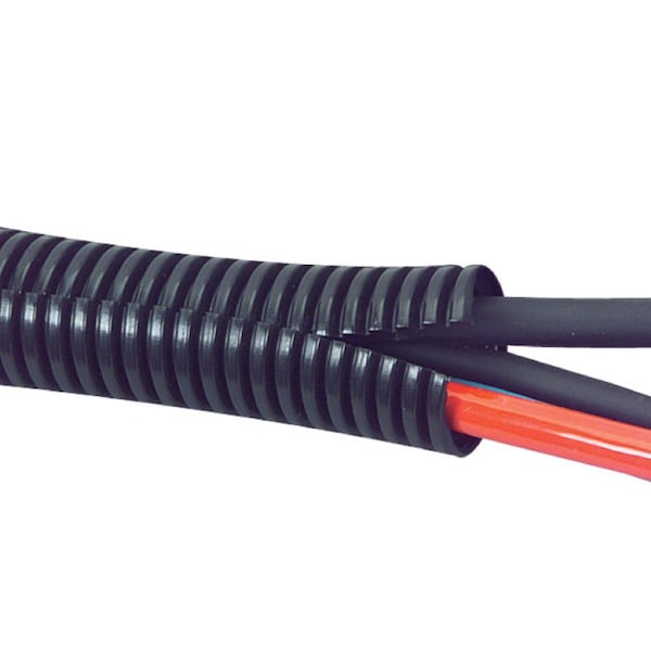Kable Kontrol Kable Kontrol High Temp Nylon Split Wire Loom Tubing - 1/4" Inside Diameter - 3200' Length - Black - NWL920BSP