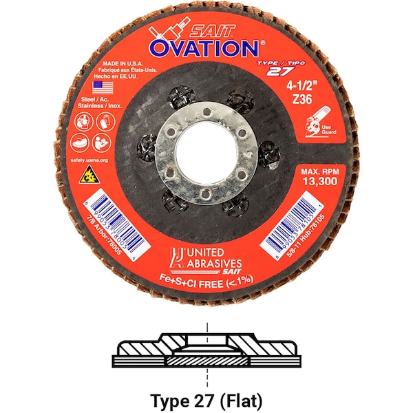 United Abrasives/Sait Disco de Aletas 6x78 Z 60xPK10 - 78038