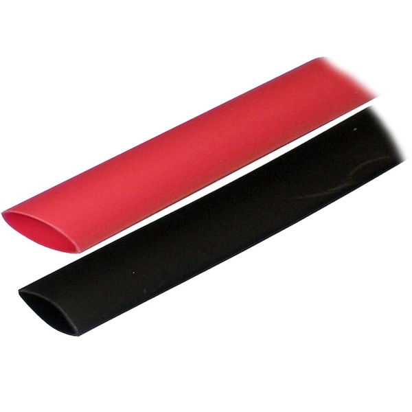 Ancor Adhesive Lined Heat Shrink Tube, 3:1 I.D. Shrink Ratio, Black, Red, 3 in - 306602